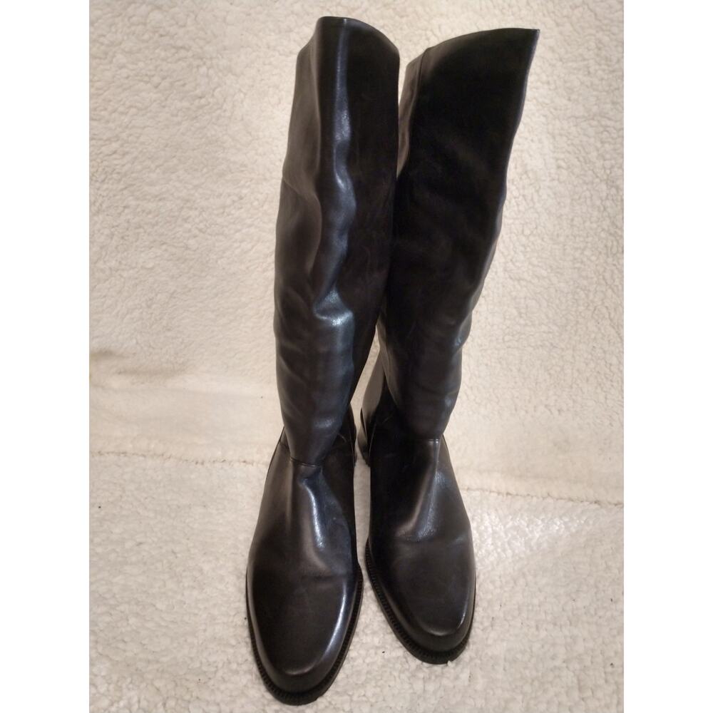 New Ladies Black Kid-Skin Leather Boots